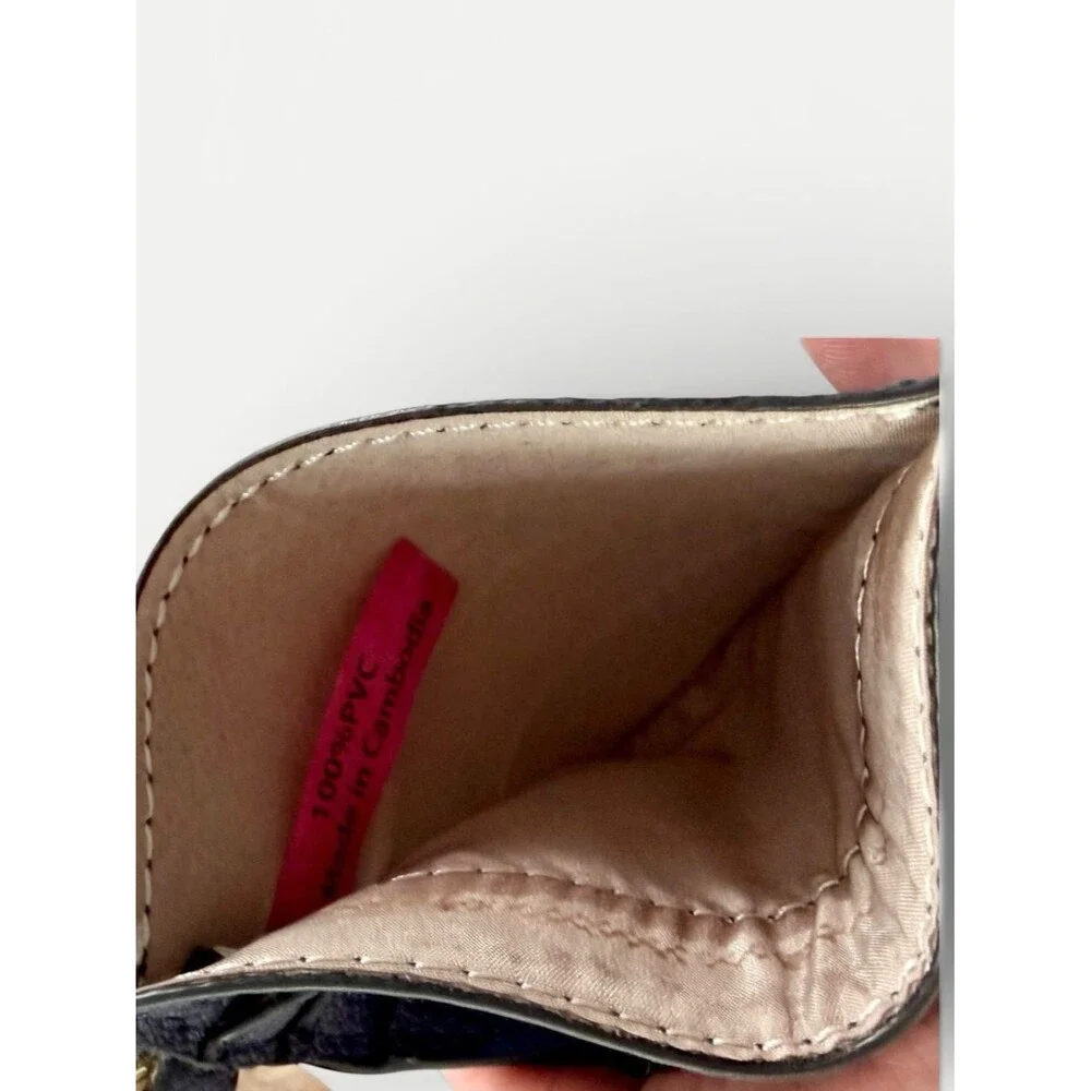 Trina Turk Blue Floral Card Holder Wallet Keychain Charm